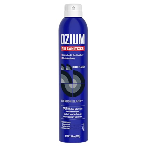Image of Ozium Air Sanitizer Spray - Room Odor Eliminator for Home, Car, and Office - Carbon Black - 8 oz Can - 1 Pack