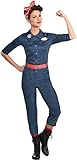 Party City Rosie The Riveter Halloween Costume for Women, Medium (6-8), Includes Jumpsuit, Belt and Scarf