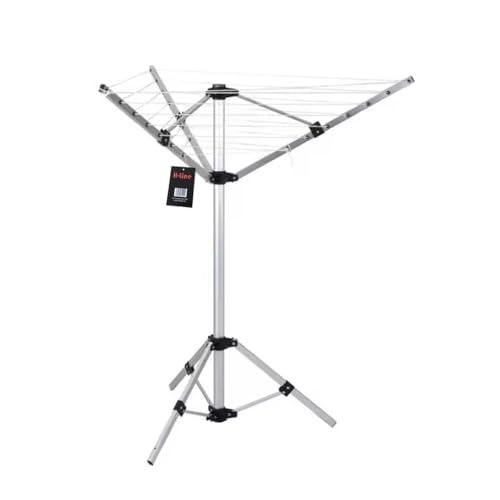 H-LINE 3 Arm 16M Free Standing Portable Rotary Airer Outdoor Indoor Garden Laundry Clothes Washing Line Dryer Folding
