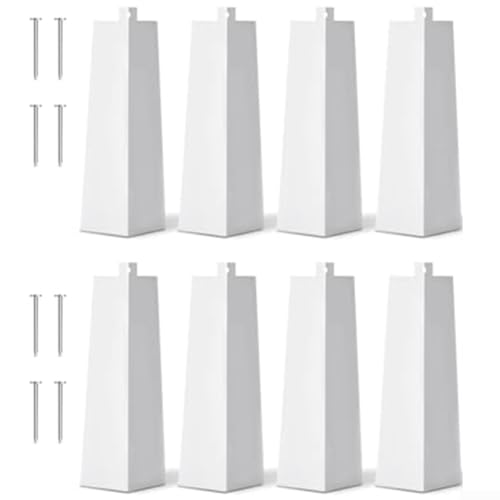 Cubiertas de esquina de aluminio de 8 pulgadas en blanco con clavos para jardín paquete de 8 3