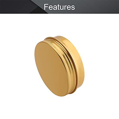 Image of Othmro 10pcs 2oz Metal Round Tins Aluminum Tin Cans Containers with Screw Lid, 68*25mm(DxH) Gold tin cans for Salve, Spices, Lip Balm, Tea or Candies 60ml