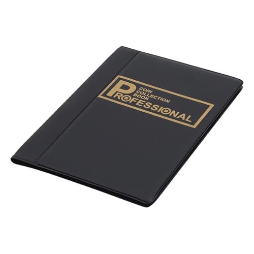 Perfeclan Álbum de Monedas, Protector de Almacenamiento de Monedas, para coleccionistas, Resistente, 10 páginas, 120 Monedas de Bolsillo, Negro