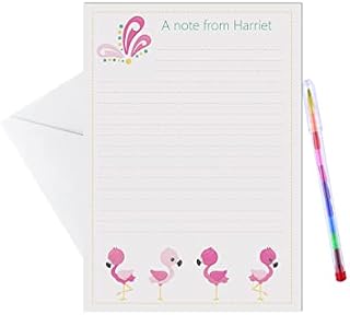 Flamingo Personalised Children's Stationery Set - Letter Writing Paper and Envelopes