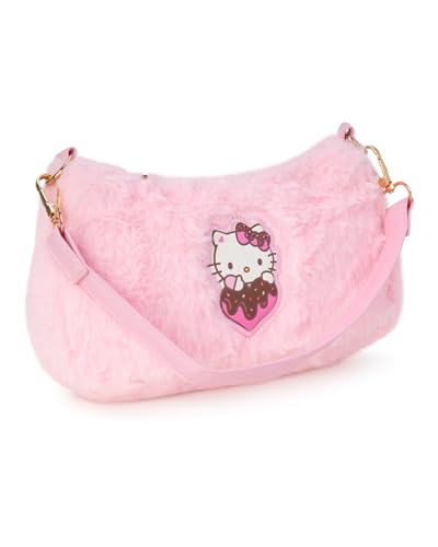 Fast Forward Hello Kitty Girls Purse - Cute Graphic Crossbody Bag for Girls with Detachable Straps - Stylish Crossbody Purse, Hello Kitty Pink Plush