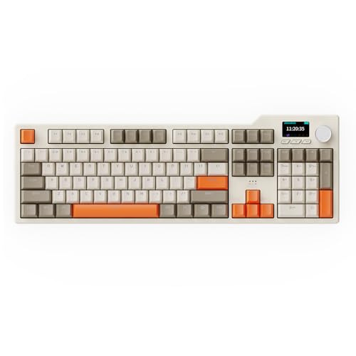 NACODEX AK35I V3 - Teclado de montaje de junta RGB de tamaño completo | 8000 mAh, triple modo, teclados personalizados con almohadilla de cinco capas | Control de perilla | Teclas PBT de perfil cereza
