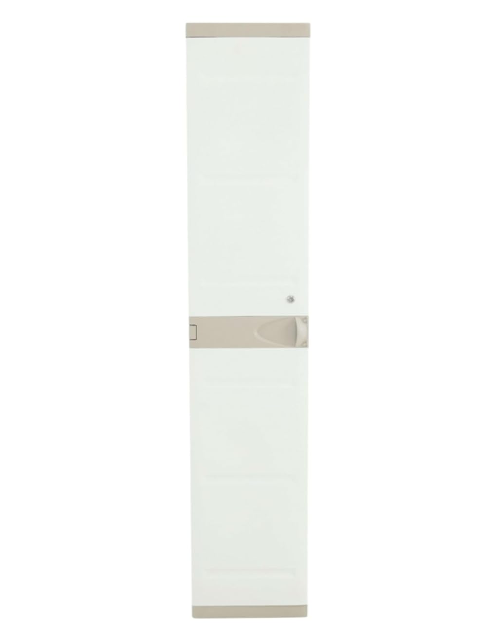 Recamania Taquilla de plástico Color Beige con Llave, Colgador, 2 baldas Regulables | Medidas: 176x41x35 cm