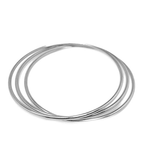 Loralyn Designs Thin Round Stainless Steel Bangle Bracelets for Women (Set of 3)