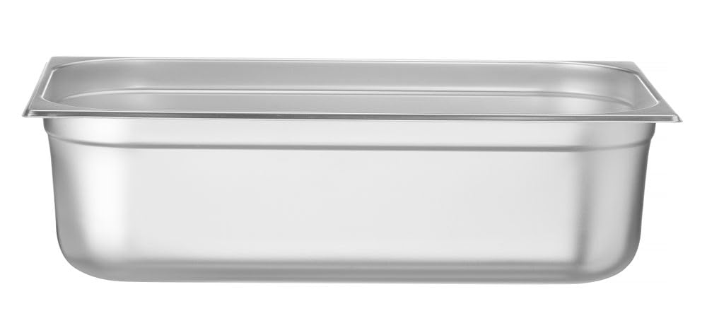 HENDI Bac Gastronorme, GN 1/1, résistance thermique -40 °C à 300 °C, utilisable dans des fours à convection, des réfrigérateurs, des bain-maries, des chafing dishes, 21L, 530x325x(H)150mm, inox