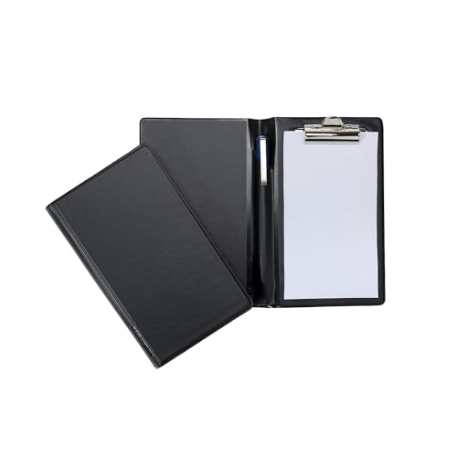 Grafoplás 1600010. Bloc de Notas Camarero, Cubiertas PVC, Negro, Pinza Sujeción, 175x100mm