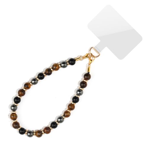 Multifunctional 8mm Crystal Bead Keychain Phone Charm with Crystal Turquoise Agate for Own Way Handmade Crystal Phone Accessory