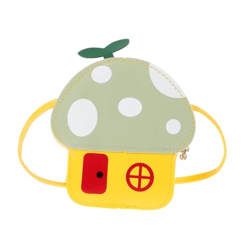 1pc Boy Girl Mushroom Bag Cute Cartoon Change Purse for Boy Girl Light Green Shoulder Bag for Girls Boys for Snacks Keys Items