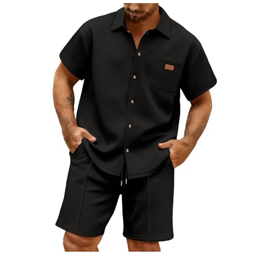 Ensemble homme été tendance sport fluide avec boutons chic