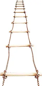 ISOP Tree Climbing Rope Ladder for Kids 16ft (5m) or Adults - Outdoor/Indoor Swing Set Accessories - Playground Equipment - Suitable for Attic Garden or Wall Painting