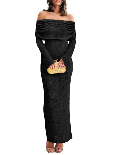 Womens Off Shoulder Bodycon Maxi Dress Bell Long Sleeve Sexy Strapless Sheer Dress Beach Swimsuit Coverup2