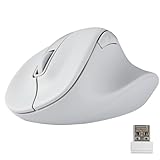Elecom EX-G - Ratón inalámbrico, diseño ergonómico, USB de 2,4 GHz, Clic silencioso, 5 Botones, Mano Derecha, PC/portátil, Windows 11/MacOS, tamaño M, Blanco, M-XGM30DBSKWH