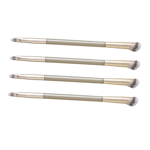 Mikinona 4pcs Dual End Makeup Brush Mask Brushes for Facials Powder Blush Highlighter Korean Tool for Travel Blending Eyebrow Face Nose Contour