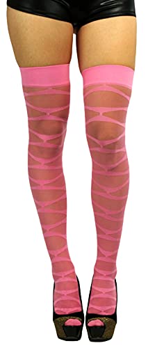 Image of ToBeInStyle Women's Sheer Banded Thigh High Socking w /Opaque Band