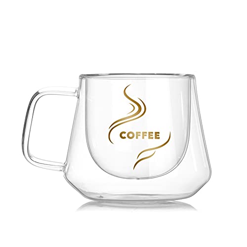 ZZLLFF Vidrio de Doble Pared Anti Scald Bar Cafe Casa Profesional Barista Taza De Café Té Espresso Termó Taza De Taza De… - Imagen 6