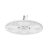 Lithonia Lighting Compact Pro Round LED High Bay Light, Ceiling Lighting Fixture, Adjustable 21000/24000/27000 Lumens, Selectable 4000K/5000K, UVOLT 120–347V, White (CPRB ALO14 UVOLT SWW9 80CRI DWH)