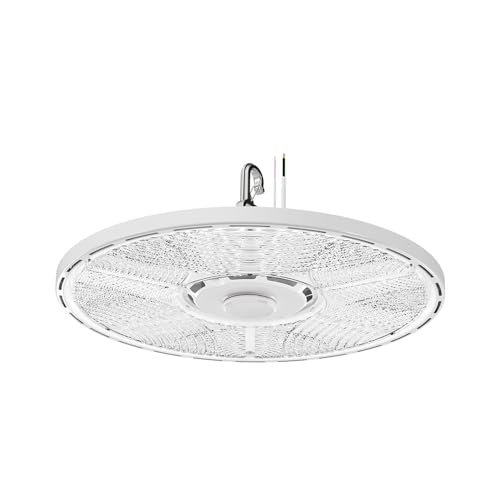 Image of Lithonia Lighting Compact Pro Round LED High Bay Light, Ceiling Lighting Fixture, Adjustable 12000 /15000 /18000 Lumens, Selectable 4000K /5000K, UVOLT 120-347V, White (CPRB ALO13 UVOLT SWW9 80CRI DWH)