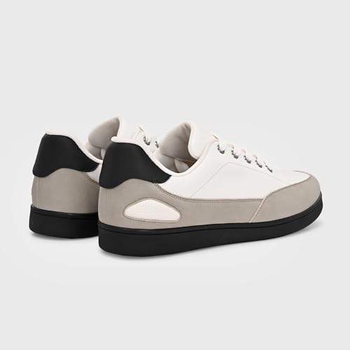Image of Cruiser Men's Sneakers | Trendy Lace-Up Casual Shoes | Low-Top Korean Style Minimalist Shoes with Dual Texture| Contrast Heel Tab for College,Party, Casual,Office, Streetwear,Travel (2667)