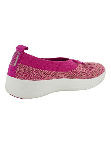 FitFlop Womens Uberknit Ballet Flat with Bow, Fuchsia/Dusky Pink, US 53