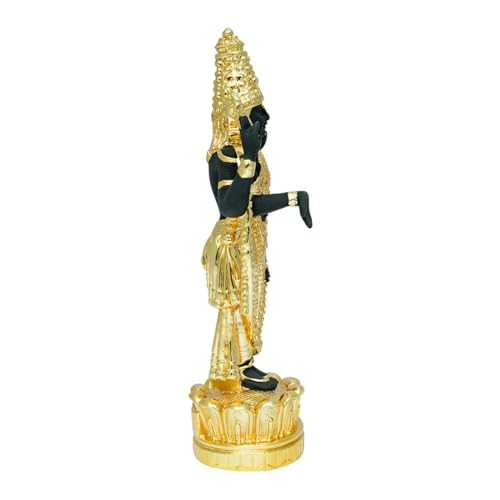 Image of Gold Plated Standing Balaji | Lord Venkateshwara Idol for Blessings, Wealth & Success |Lord Srinivasa Murti for Pooja Room, Office Desk & Gifting| Size: 9cm x 4cm x 22cm
