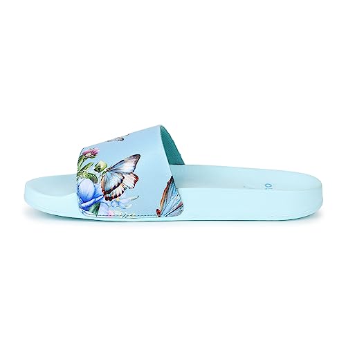 Image of YOHO Tropica Printed Comfortable Women Slides | Stylish Rainy Footwear & Waterproof Monsoon Sandals | Soft Inner Lining On Strap