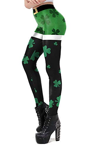 Color Cosplayer Workout St. Patrick'S Day Leggings For Women Irish Green Clover Stretchy Leggings Tights To Daily Wear Medium thumb #1