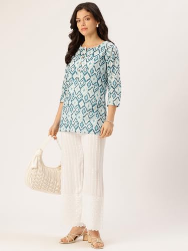 Image of feranoid Printed Top with Round Neck & 3 /4 Sleeves (S-XXL)