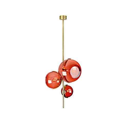 Lustre suspendu sphérique irrégulier en vitrail coloré et métal au style asymétrique