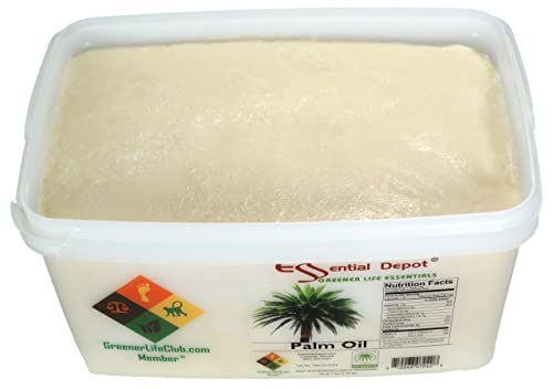 Palm Oil - Rspo Certified - Sustainable - Food Grade - Kosher - Not Hydrogenated - 7 Lbs In A Pail - Pp Microwavable Container With Resealable Lid And Removable Handle #TOP1