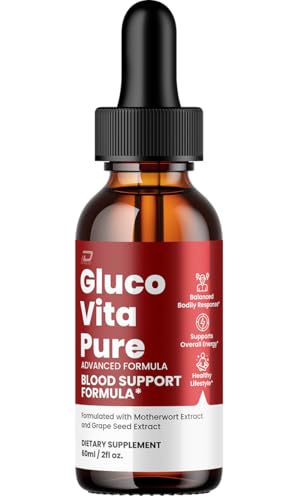 Gluco Vita Pure Drops Healthy Formula - GlucoVita Pure Liquid All Natural Healthy Levels, Extra Strength, GlucoVitaPure Reviews, 1 Pack, 1 Month Supply