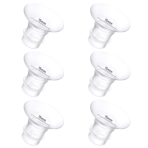 Image of 6Pcs Breast Pump Flange Insert 15mm Compatible with Momcozy/Spectra/Medela/eufy/Elvie/Lansinoh/Paruu P10 Breast Pump, Fit for Momcozy M5/M9/M6/V2 Pro/V2 pro/S12 Pro/eufy E10 S1 S1 Pro, 24mm Flange