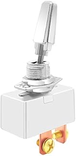 Gebildet Universal Rocker Toggle Switch 12V-24V-48V-110V/10A, 220V-230V/6A, 2 Pin SPST ON/Off Switch with Metal Bat, Used for Car Auto Truck Boat (Pack of 6, Black)