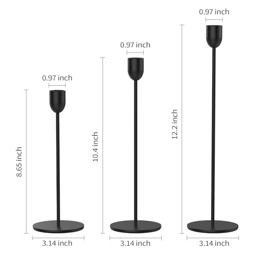 Chefbee FT-FTK019A Black Candle Candlestick Holder thumb #1