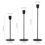 ChefBee Black Tall Candle Candlestick Holder, 3PCS Taper Pillar Candle Sticks Stand Holders Decor, Centerpiece Dining Table Wedding Festive Fireplace Mantle Vintage Room Decorations, Housewarming Gift - Image 2