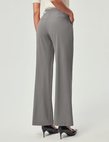 Image of IUGA Dress Pants Women Stretchy Wide Leg Work Pants Business Casual Outfits