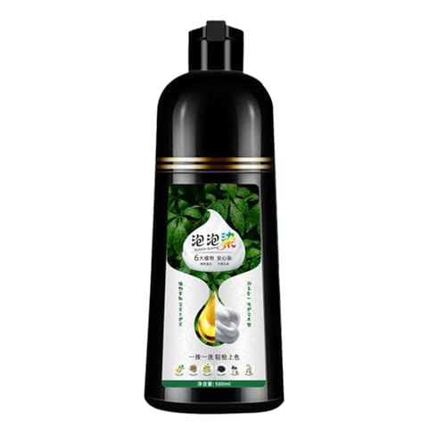 Plantas Espuma Tinte para el Cabello Champú, Producto de coloración para el Cabello Gris 500ml, Tinte de pelo vegetal para el hogar Señoras Hombres