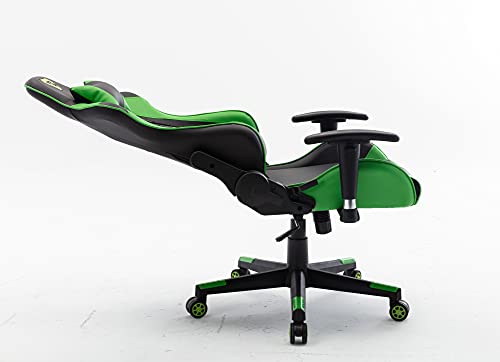 Hanking-Planet-Silla-GamingSILLAS-EscritorioSilla-OficinaERGONOMICAINCLINACION-HorizontalGIRATORIAAltura-Ajustable-Verde
