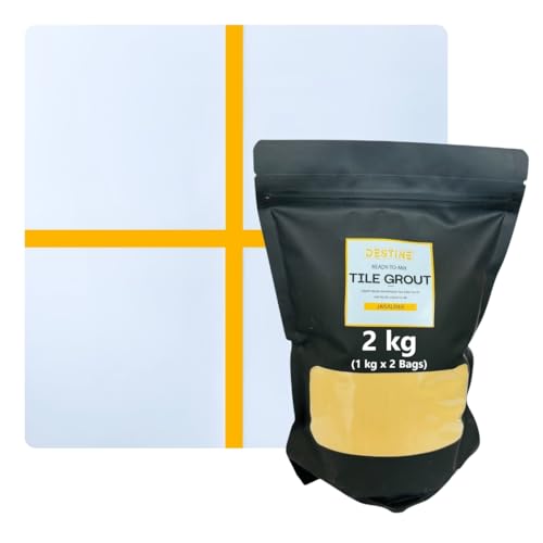 Image of DESTINE READY-TO-MIX inchTILE GROUT inch (16 COLOURS) (ALL PACKS: 100 Gm,250 Gm,400 Gm,800 Gm,1 Kg), Waterproof, Cement Based Tile Joint Filler, Crack Filler, Tiles Gap Filler (2 Kg, Jaisalmer)
