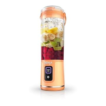 Ninja Liquidificador portátil Blast, sem fio, recipiente de 510 g, liquidificador pessoal para shakes e vitaminas, sem BPA, tampa à prova de vazamento e bico para beber, recarregável com USB-C, peças