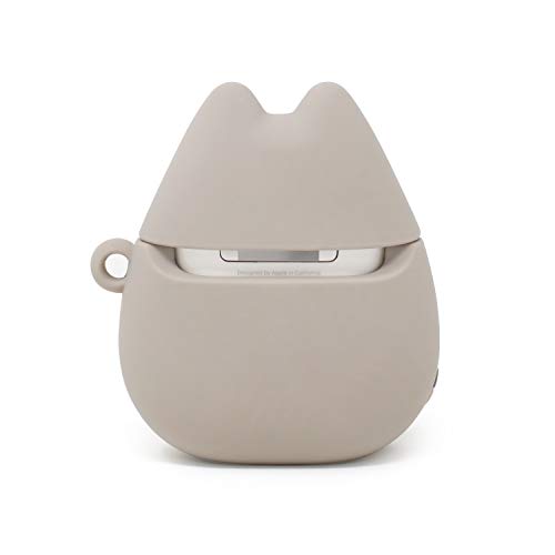 Iface X Pusheen Cute Silicone Protective Cover Designed For Airpods 1/2 Case [Carabiner Clip Included] [Wireless Charging Compatible] - Standing #TOP2