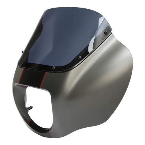 Image of Front Headlight Quarter Fairing Windshield Fit For Harley Softail Low Rider FXLR S FXLRS 2018-2025 Street Bob FXBB FXBBS 2018-2025 Softail Standard FXST 2020-2024 Industrial Gray Denim /Black Denim