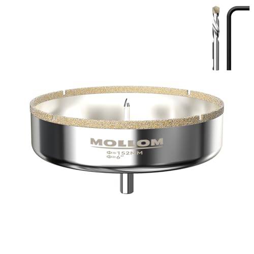 Image of MOLLOM 6 inch (152mm) Diamond Hole Saw with 2 Pilot Drill Bit