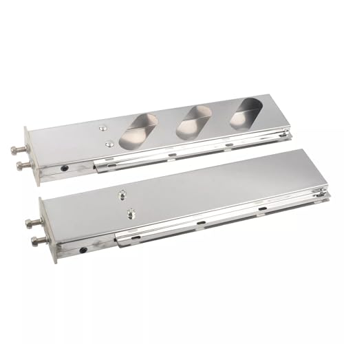Image of Chrome Straight Spring Loaded Mud Flap Hanger Bracket Mudflap Holder 30 inch Length 2.5 inch Bolt Pattern with Oval Light Cutouts Compatible with Semi Trucks