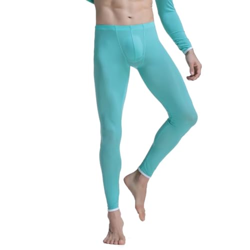 Sheer Men's Ice Silk Long Johns Pants Elastic Underwear Thin Nightwear Translucent Pajamas Bottoms Pants