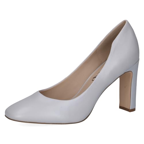 CAPRICE Damen Pumps aus Leder mit Blockabsatz, Grau (Lt.Blue...