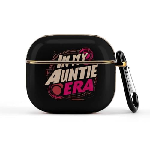 in My Auntie Era Hard Case Print Protective Cover Compatible with AirPods 3rd Generation with Keychain