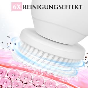 Image of 5-in-1 Electric Facial Cleansing Brush & Massager Kit, Waterproof Face Scrubber System with 5 Brush Heads for Deep Pore Cleansing, Gentle Exfoliation, Blackhead Removal and Massage (Multicolor)